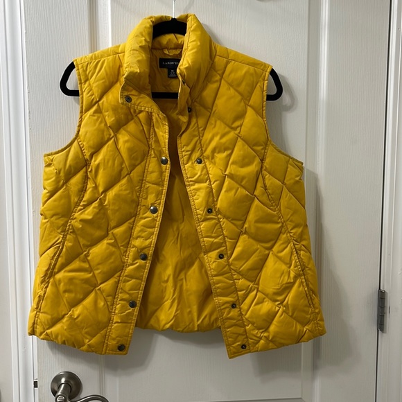 Lands' End Jackets & Coats Lands End Yellow Puffer Vest Womens M